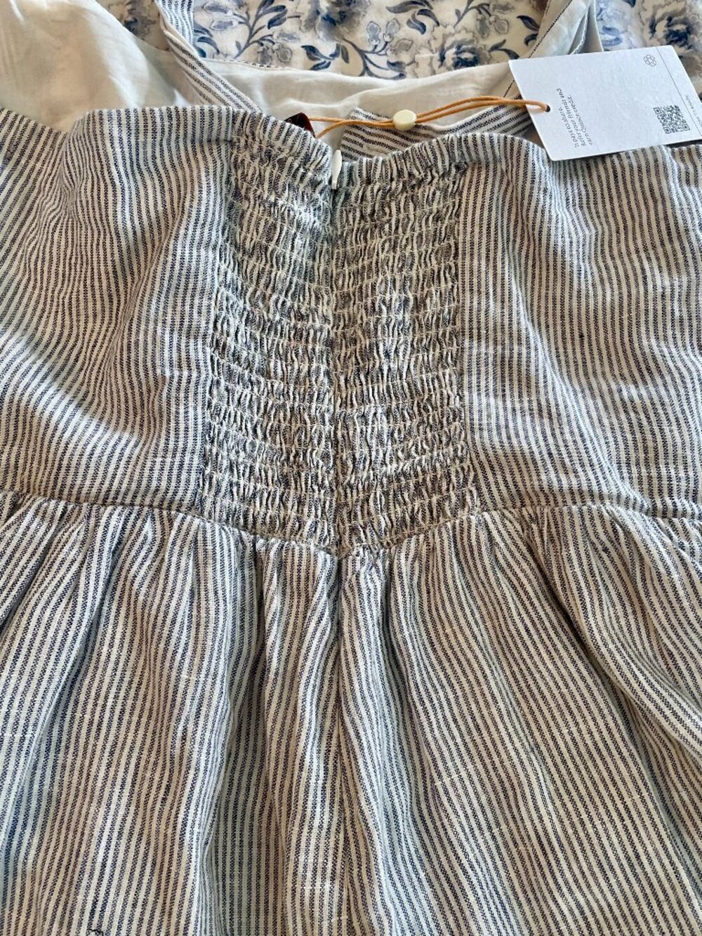 NWT QUINCE 100% European Linen Fit & Flare STRIPED Midi Dress, sz S - Picture 6 of 10